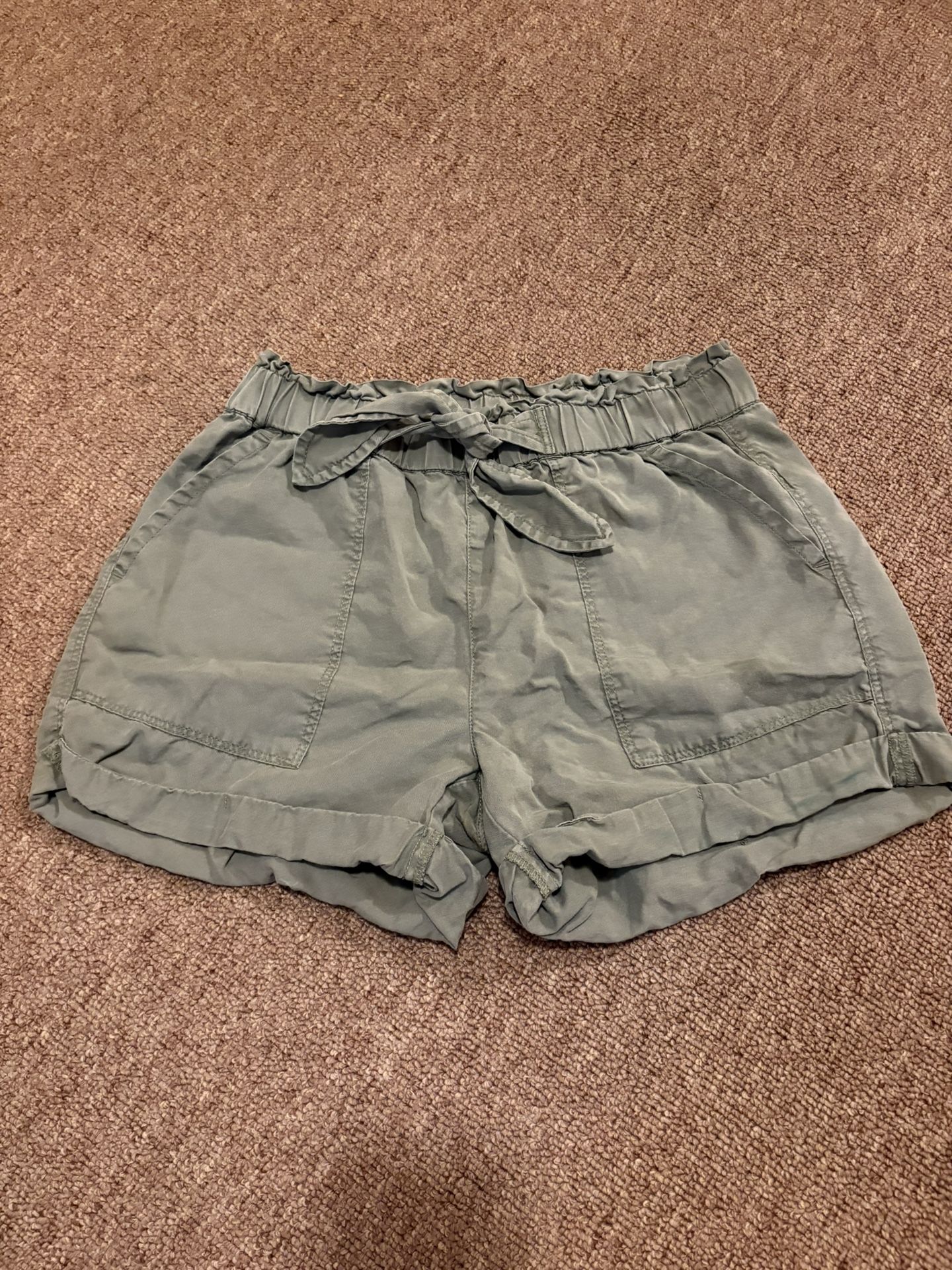 Aerie Green Paper Bag Shorts