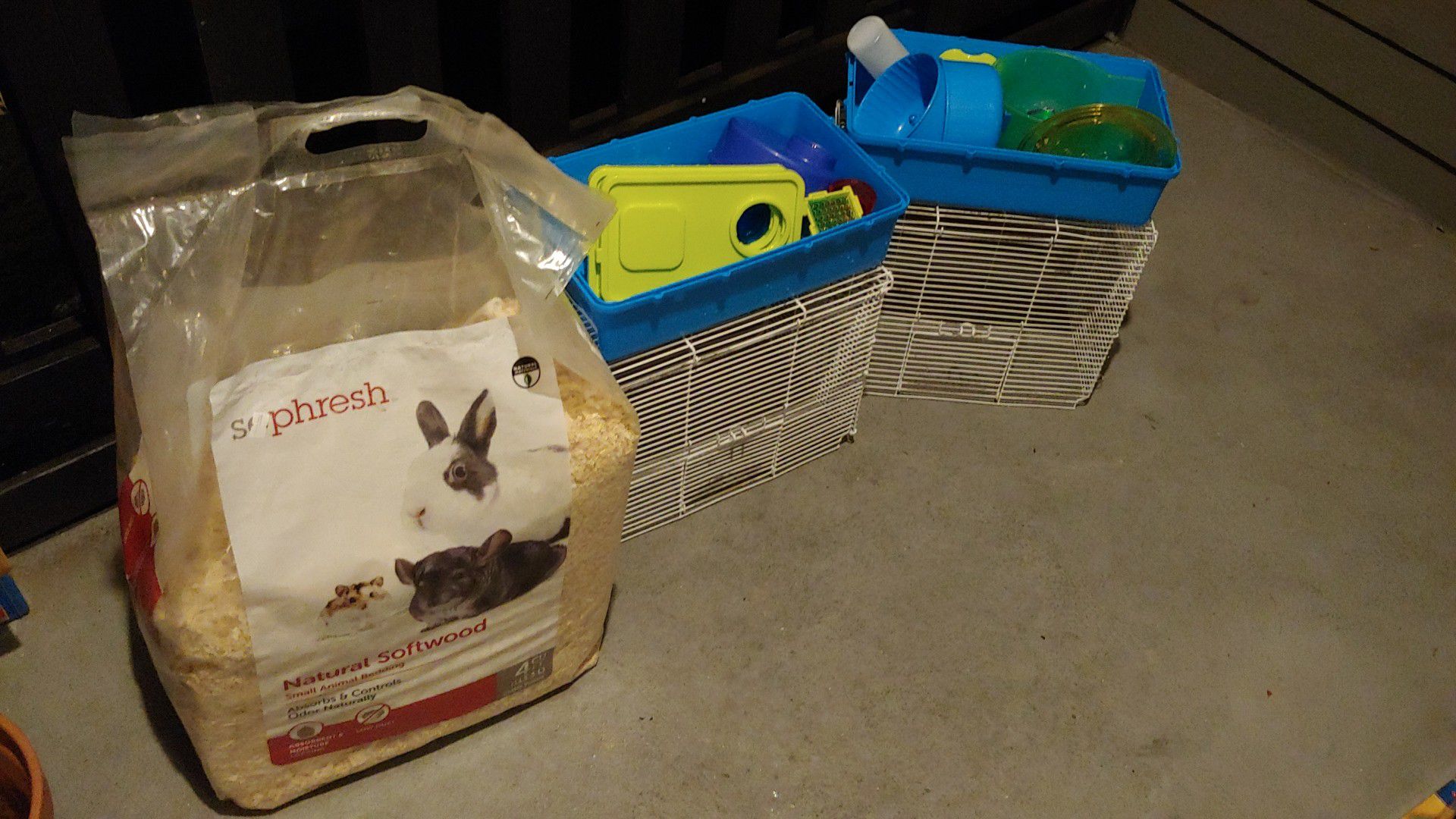 Hamster cages and supplies