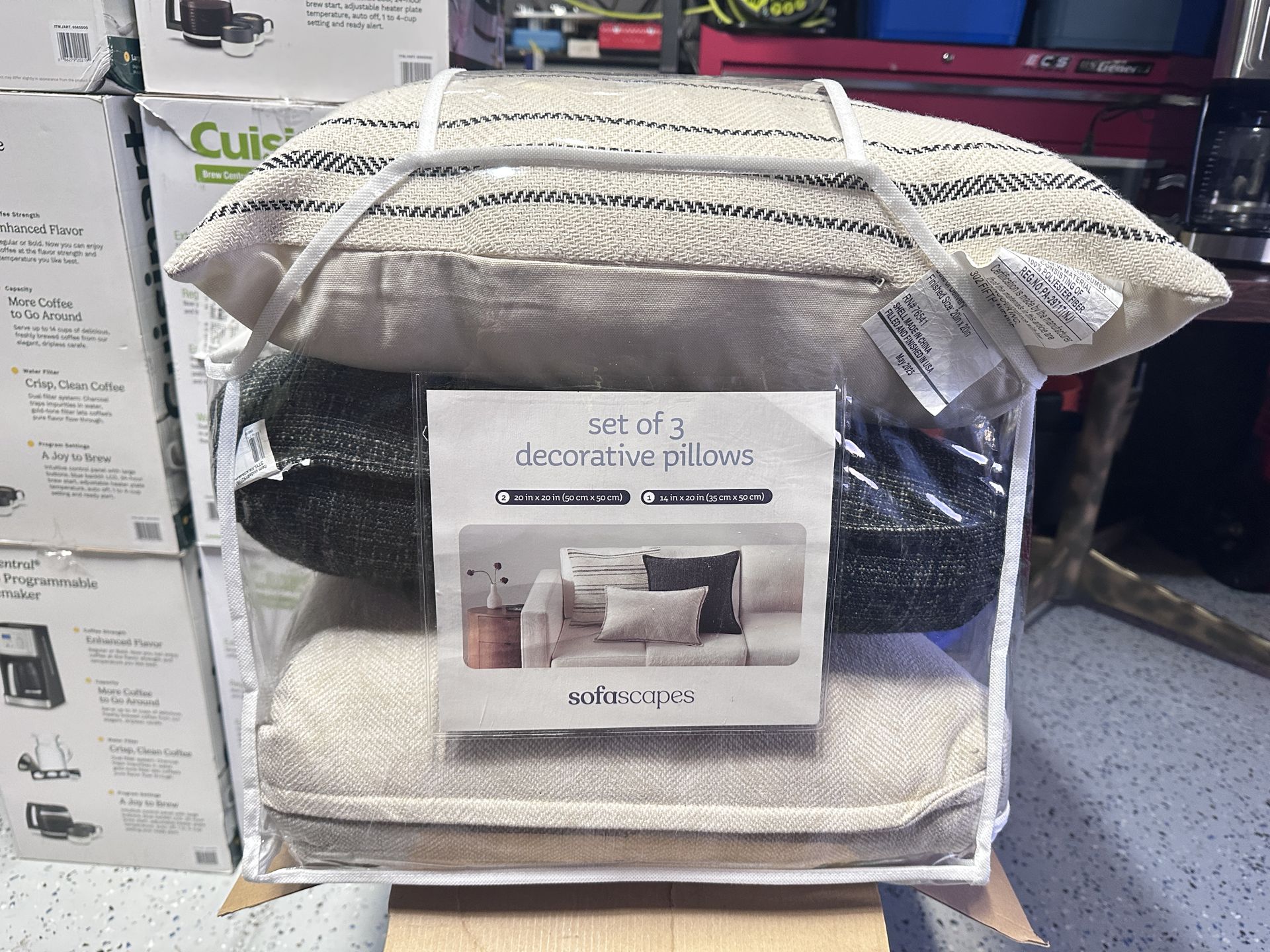 Brand new set of 3 modern Sofascapes decorative throw pillows