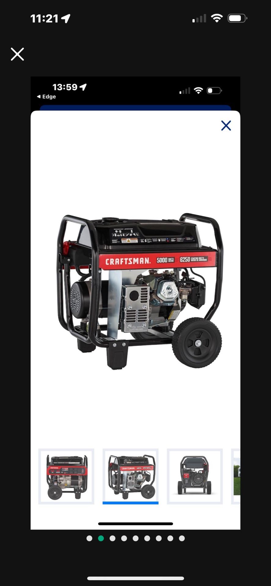 Craftsman 5000 Watt Portable Generator