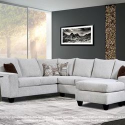 Large Beige Sectional Sofa Couch 