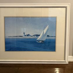Extra Large Sailboat Picture And Frame 