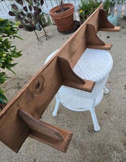Rustic Wood Wall Shelf with Brackets