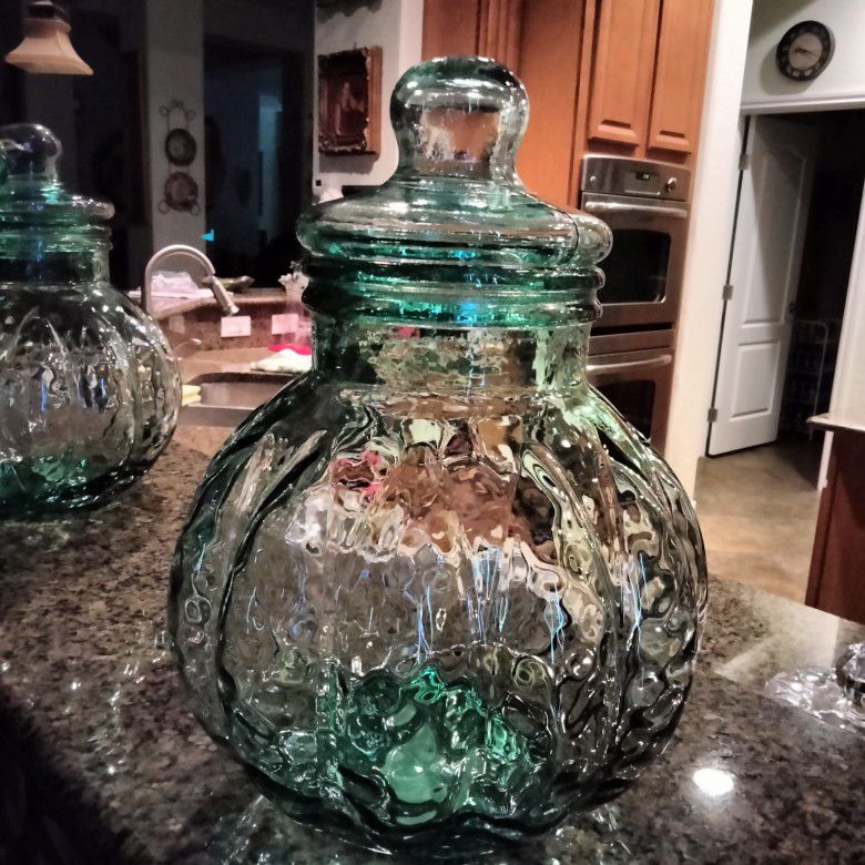 Crystal Large Jars Never Used Perfect Very Heavy Set 150