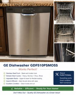 GE Dishwasher GDF510PSMOSS – Excellent Condition