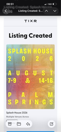 6 passes Splash House Weekend 2 Renaissance Hotel Package
