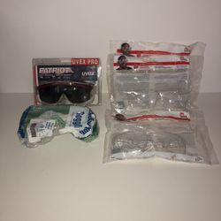 Safety Glasses-Goggles, 3-Clear Safety &1 Safety Sunglass