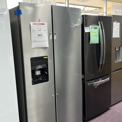 Refrigerator Side By Side Stainless Steel 36” New 1 Year Warranty 