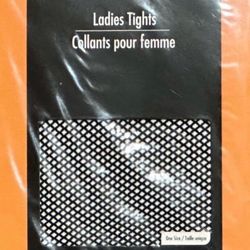 New Women’s One Size Black Fishnet Tights
