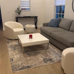 White Modern Low Profile Coffee Table 