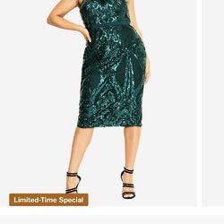 Size 12 Gorgeous green sequence dress!