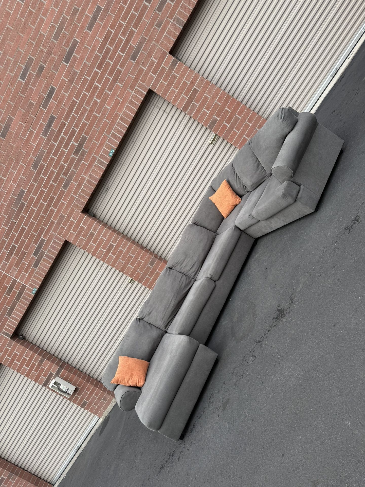 awesome, Nice Three-Piece Grey Sectional Couch