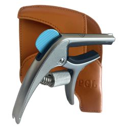 PGL Adjustable Tension Capo for Acoustic and Electric Guitars - Textured Ergonomic Grip, Quality Case, One Handed, Zinc, Buzz Free, Bridge Pin Puller,