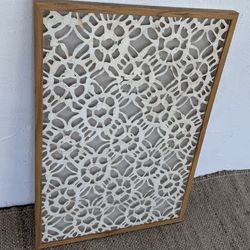 Rice Paper Wall Art, Shadow Box Framed, Boho Abstract Dimensional Texture Minimalist White Beige Earthy Decor