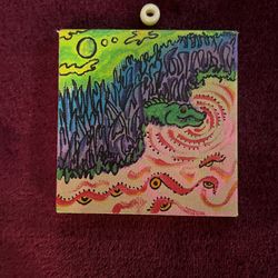 Mini Acrylic Alligator Painting