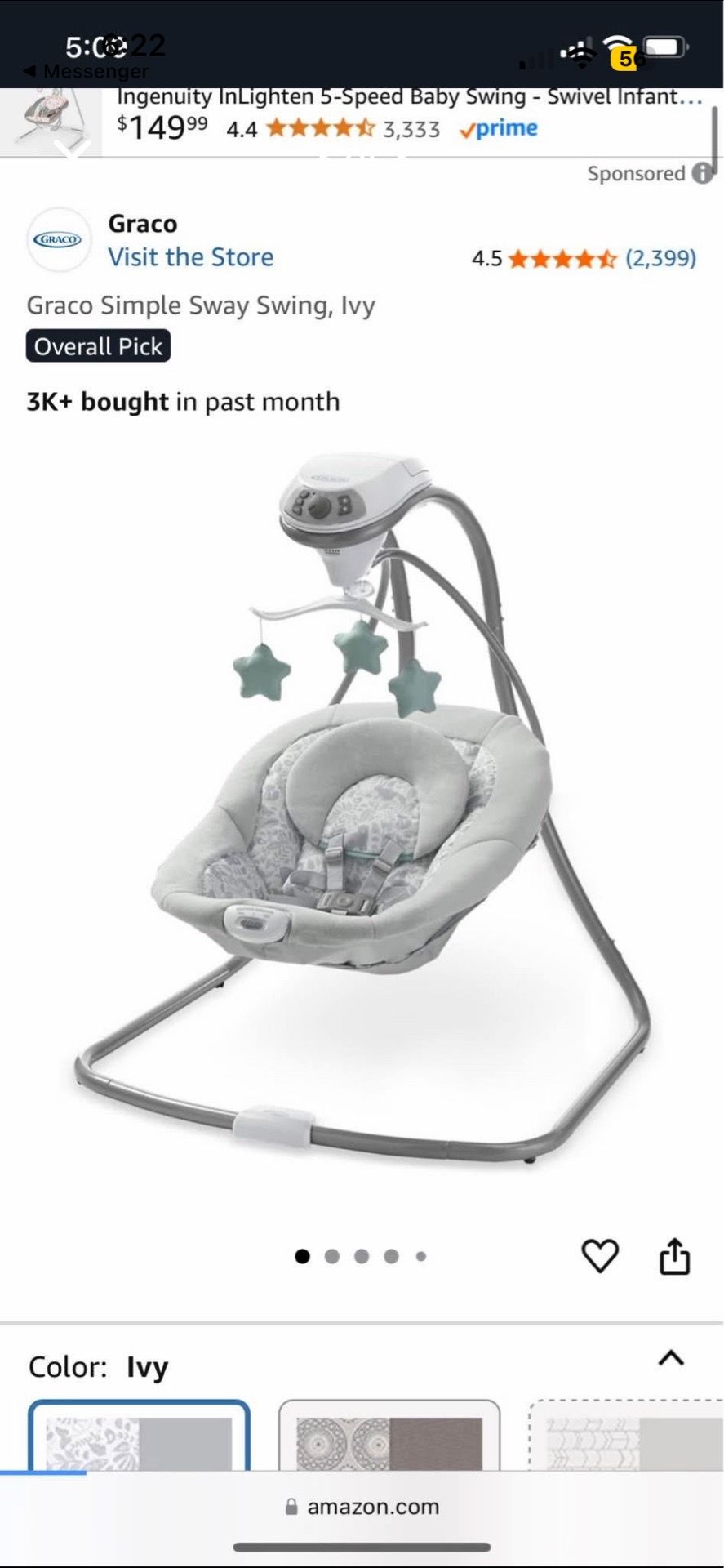 Graco Simple Sway Swing,