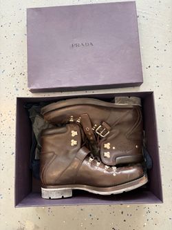 Prada Brown Prestige Calf Leather Boots - US 7.5