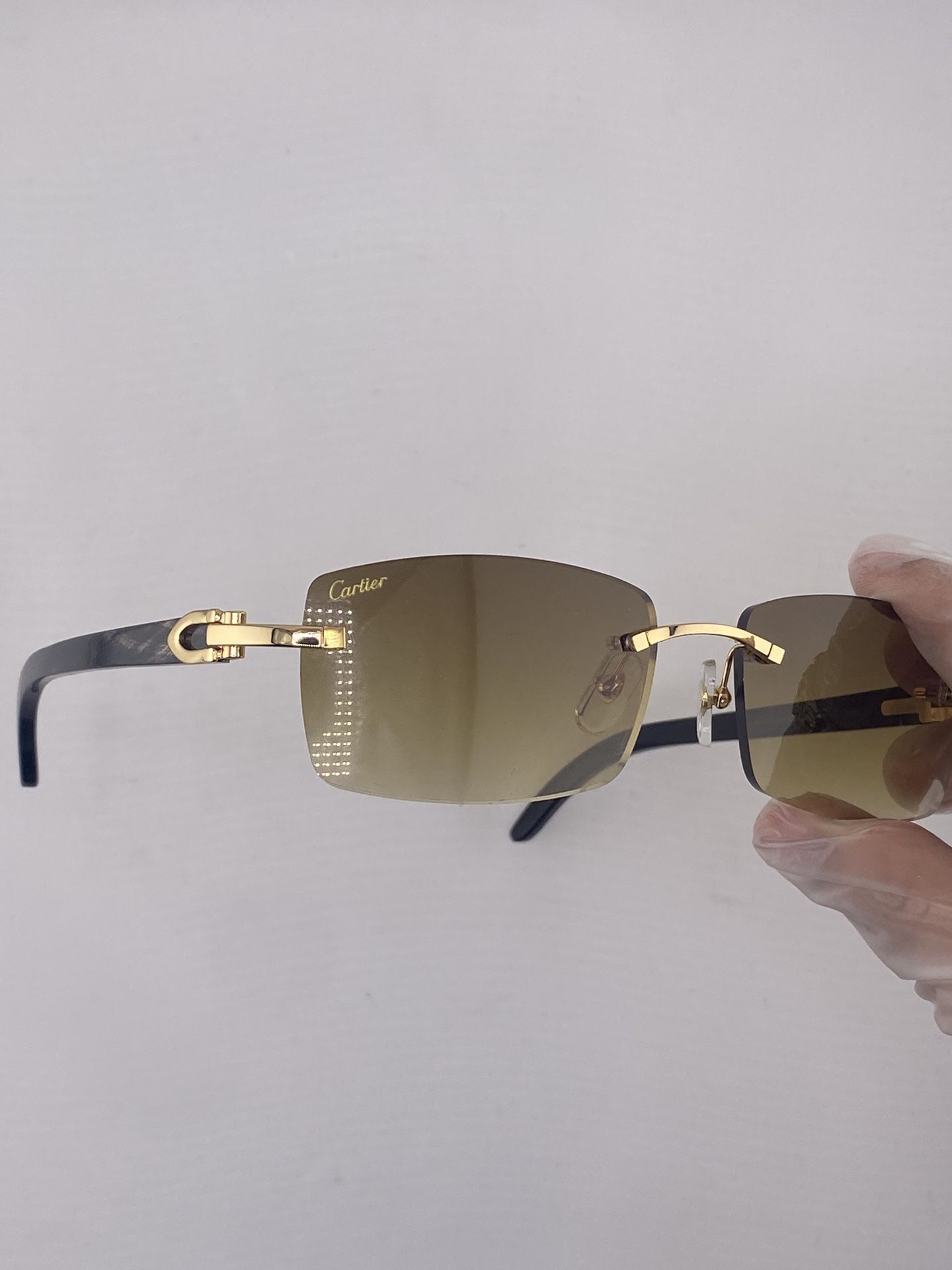 Cartier Brown Lens Black Buffs Sunglasses