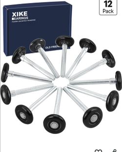 XiKe 12 Pack Black 2" Nylon Garage Door Roller 4" Stem, Quiet/Durable and High Load, Use 6200-2RS Double Seals Precision Bearings.
