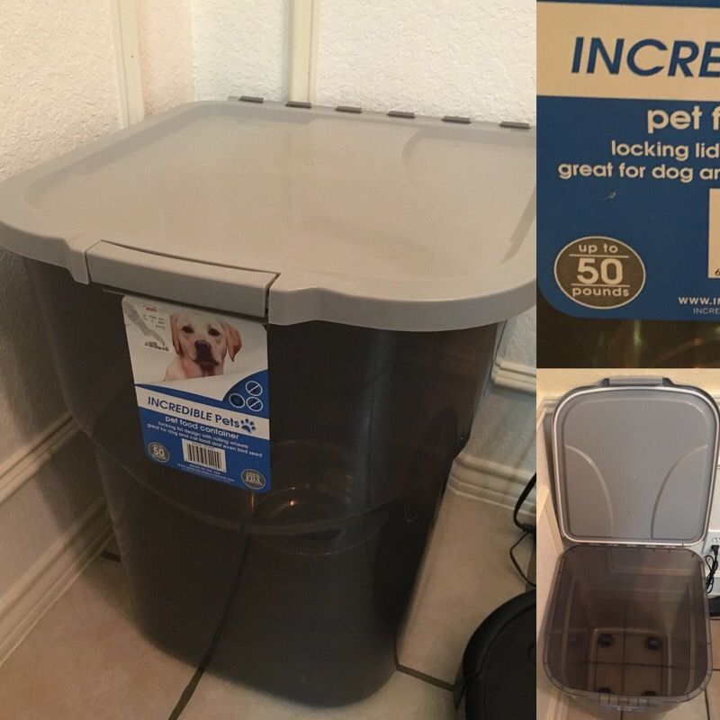 Incredible Pets Dog Food Container - Locking Lid - Holds 50 lbs
