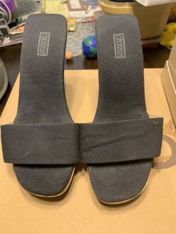 Slip On Heels , Navy Blue