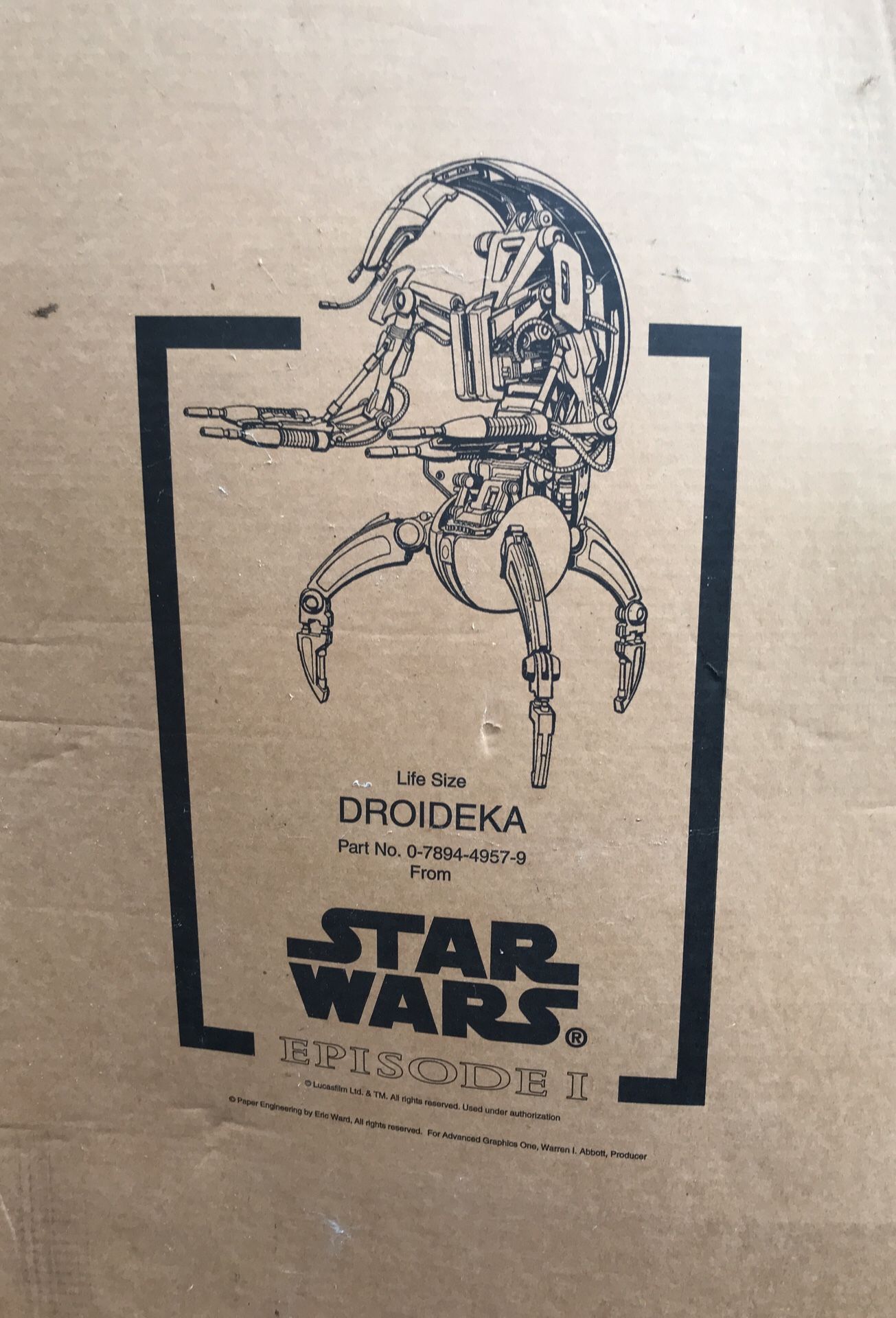 Life-size Star Wars cardboard movie prop, Droideka