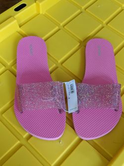 Old Navy slides sandals flip flops size 10 pink glitter NWT OTHER SIZES/COLORS AVAILABLE, MESSAGE W ?