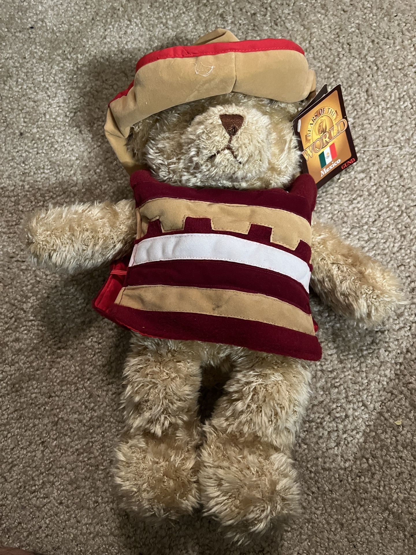Gund Bears of the World Plush Mexico "Paco" Teddy Collectible Animals 15" NEW