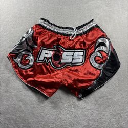 Vintage Poss Thai Shai Kombat Boxing Muay Thai Boxing Shorts Men’s Size L Red#2A