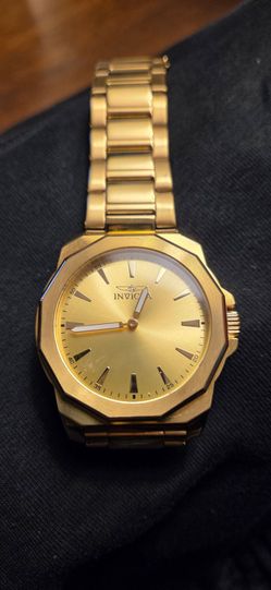 INVICTA MENS GOLD PLATED QUARTZ  WATCH