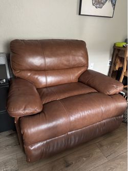 Brown Faux Leather Recliner