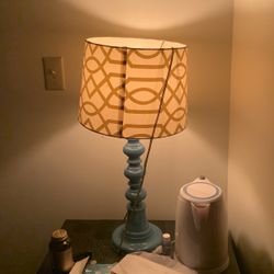 Turquoise abstract lamp & Shade