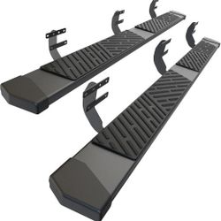 6 Inches Running Boards Side Steps Compatible with 2019-2026 Dodge Ram 1500 New Body Style Crew Cab 4 Full Size Doors, Black Textured Aluminum Nerf Ba