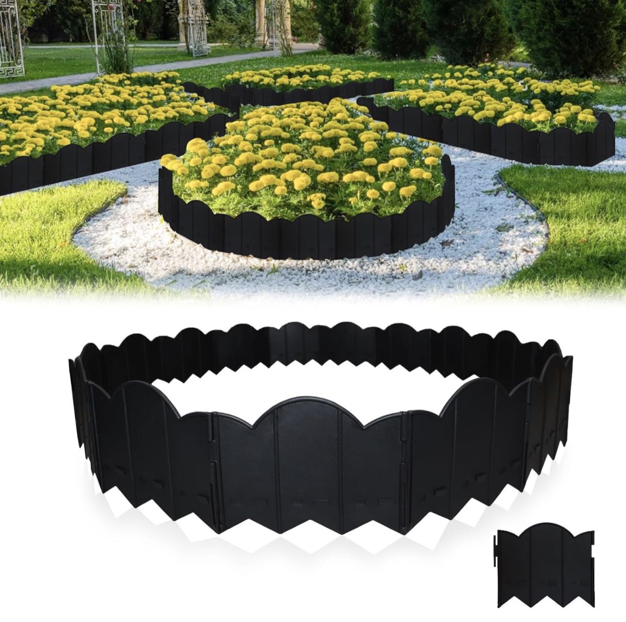 BRAND NEW 20.6FT Landscape Flower Bed Edging Borders Patio Pathway 30PCS