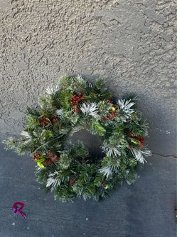 Artificial Christmas Wreath with Pinecones and Berries