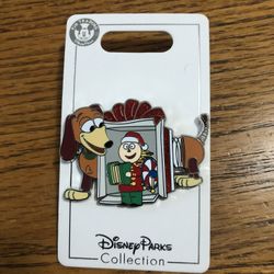 Disney Parks Trading Pin Toy Story Christmas With Dog Roy And Toy soldier.  Brand New On Original Card.  Year 2020 dated on the back. 