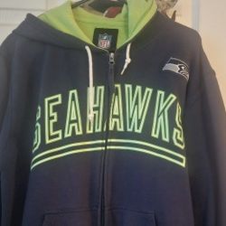 Women's Zip Up Hoodie Large Seahawks 