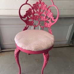 Cast Aluminum Parlor Chair Pink