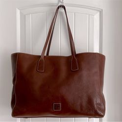 Dooney And Bourke Florentine Leather Large Ashton Tote Chestnut Brown