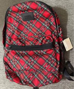 Red and Green Plaid Victoria’s Secret Pink Brand Backpack
