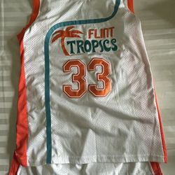 Flint Tropics Jersey Men’s M White #33 Jackie Moon Will Ferrel Semi-Pro Movie