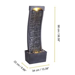 Teamson Home 38.58" Curved Waterfall Fountain with LED