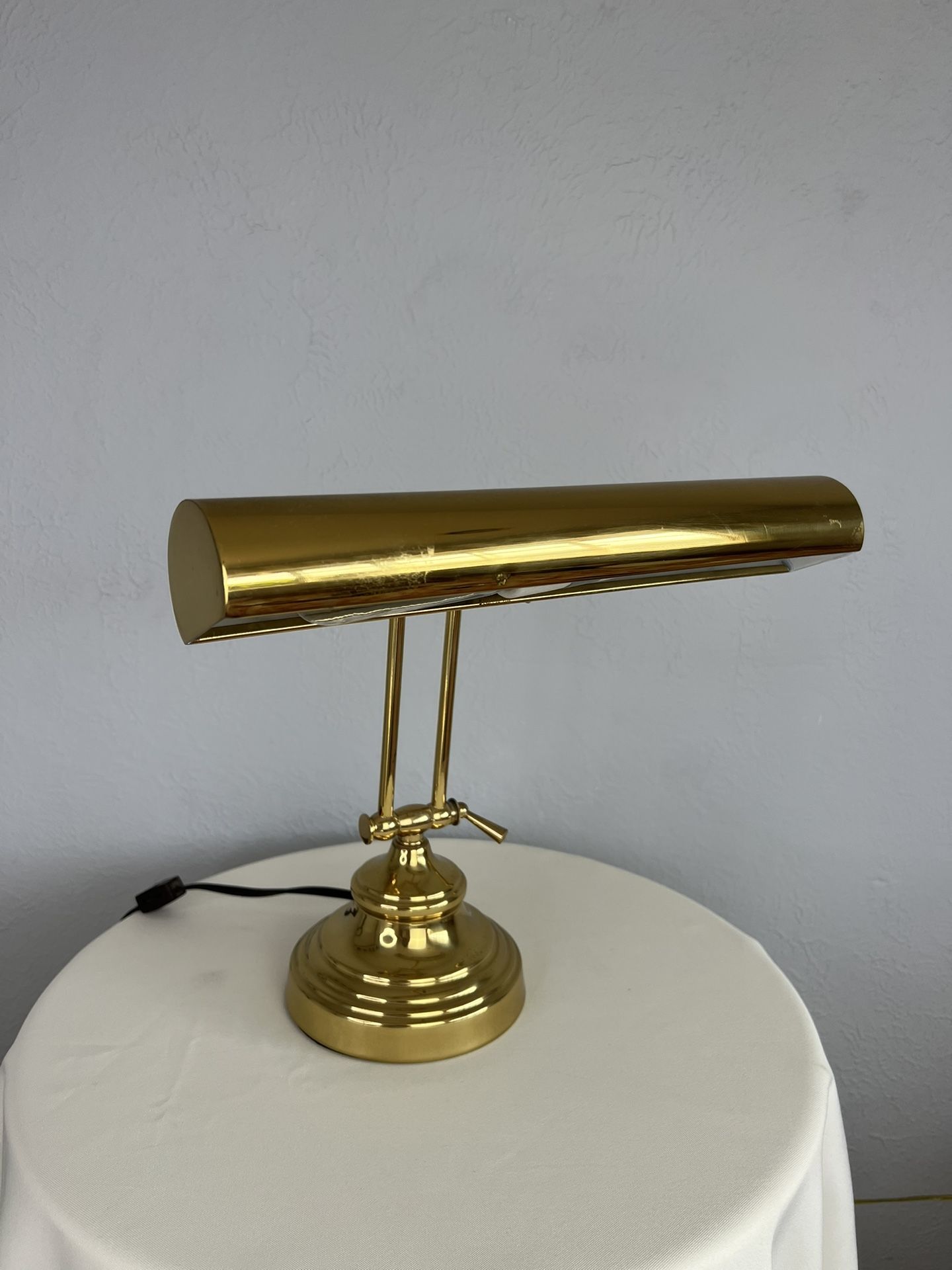Vintage Large Heavy Brass Piano Banker’s Desk Lamp