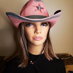 Straw Pink Cowgirl Hat