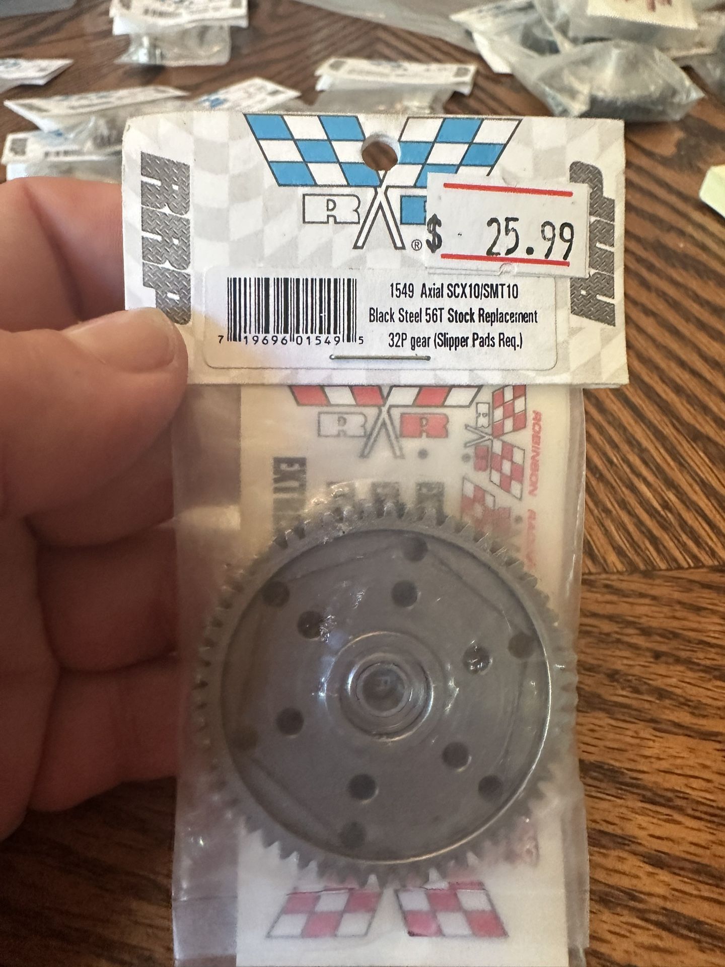 1549 Axial SCX10/SMT10 Black Steel 56t Stock Replacement 32p Gear