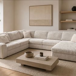 AFW Plush Sectional & Ottoman + FREE DELIVERY