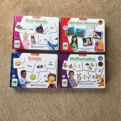4 MATCH IT!  First Words, Emojis, Mathematics, Alphabet Memory Games New