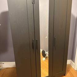 Selling lightly used standing closet. Black color.