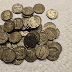 Lot Of 48 Silver World War II Nickels 