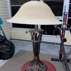Nice Table Lamp. Heavy Metal And Glass